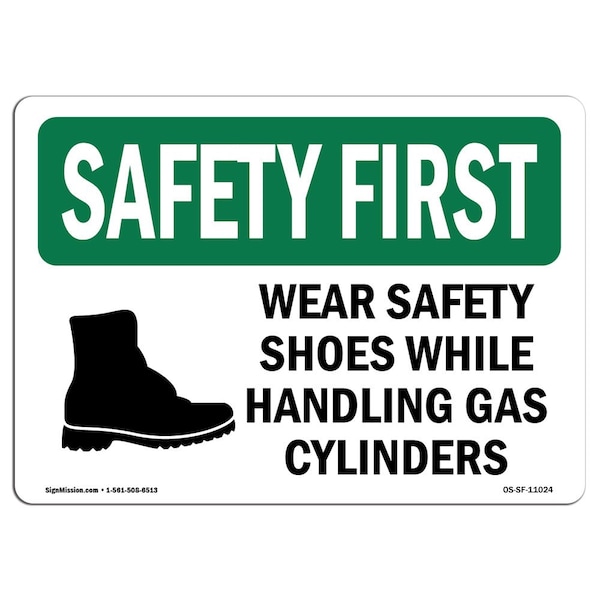 OSHA Sign, OSHA-PPE-Foot-Sign-OSE-35994_1000, 10in X 7in Aluminum, 10" W, 7" H, Landscape